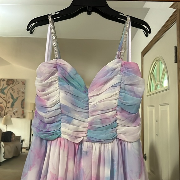 Purple Pink Blue PROM TRIXXI Long Formal Dress Gown - Picture 7 of 17